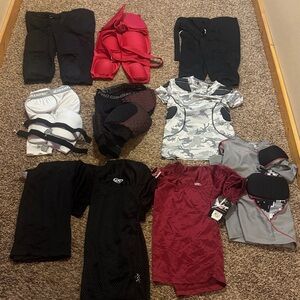 Lot of youth football apparel